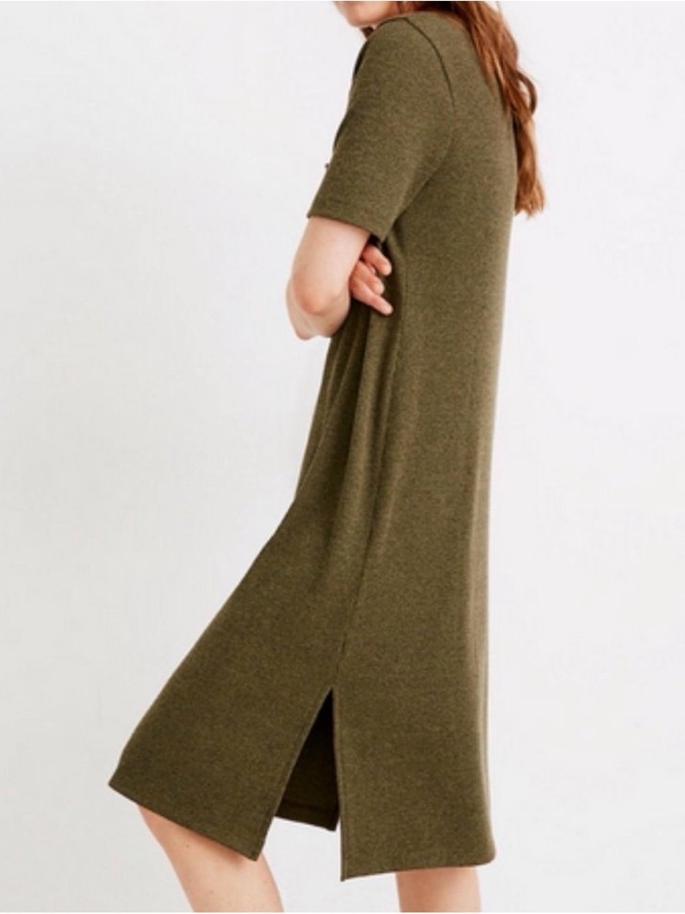 Madewell Olive Ribbed Knit Top